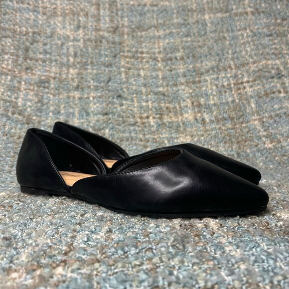 J. MARK Tessa D'Orsay Almond Toe Flats in Black - Picture 1 of 8